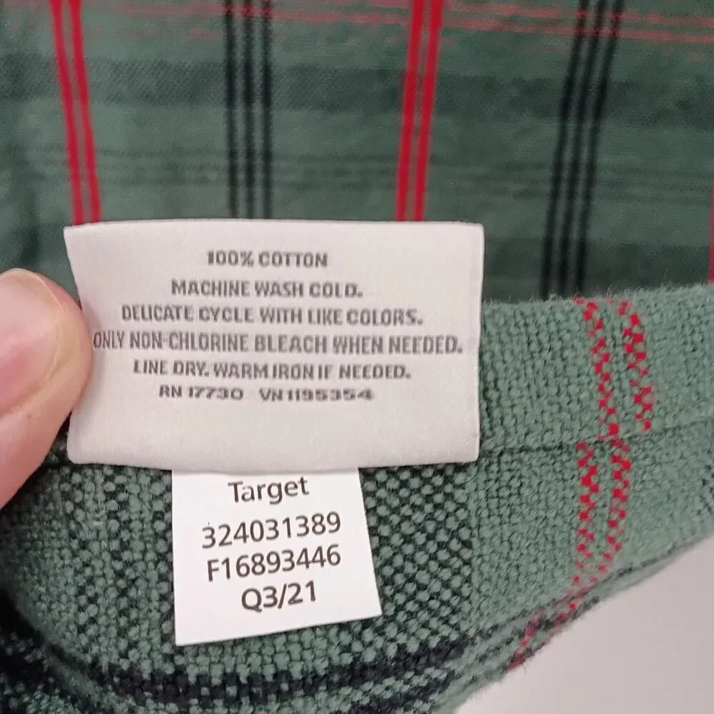 Hearth & Hand Magnolia Signature Plaid Table Runner Green Red Christmas 14x72